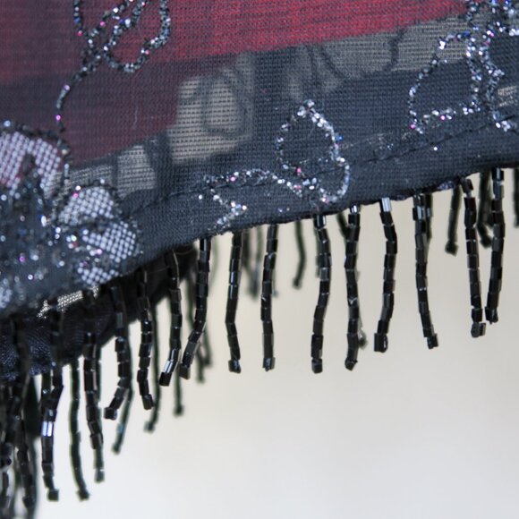 Vintage 90s Candy Rocket Floral Fringe Mini Dress - Picture 8 of 12